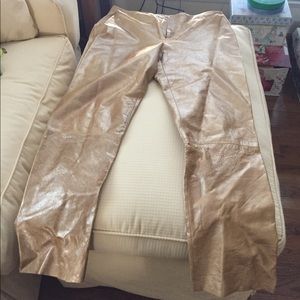 Banana Republic Gold Leather pants